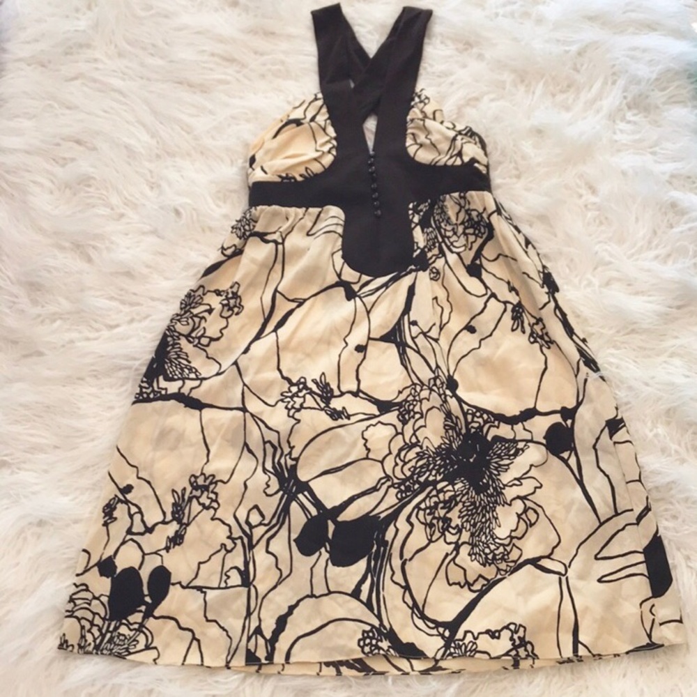 4/$25 SUSANA‎ MONACO BROWN AND CREAM FLORAL DRESS